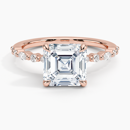 Delicate Versailles Diamond Ring - Asscher Cut Center Stone