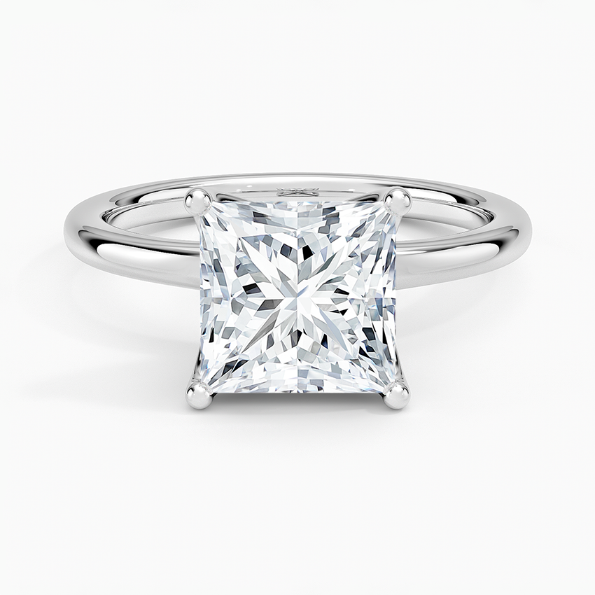 Fleur Solitaire Ring - Princess Cut Center Stone