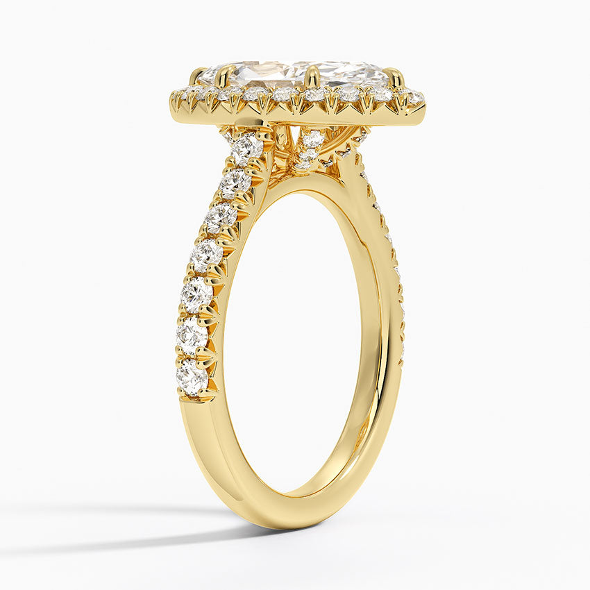 Sienna Halo Half Coverage Diamond Ring (2/3 ct. tw.) - Marquise Center Stone
