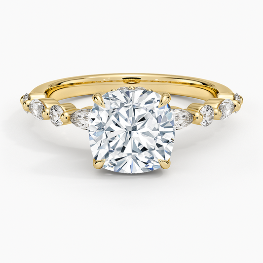 Versailles Hidden Halo Diamond Ring (2/5 ct. tw.) - Cushion Cut Center Stone