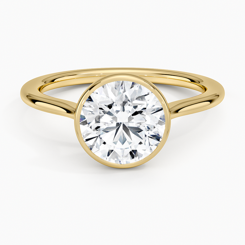 Petite Luna 1.5mm Bezel Ring - Round Center Stone