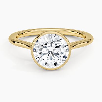 Petite Luna 1.5mm Bezel Ring - Round Center Stone