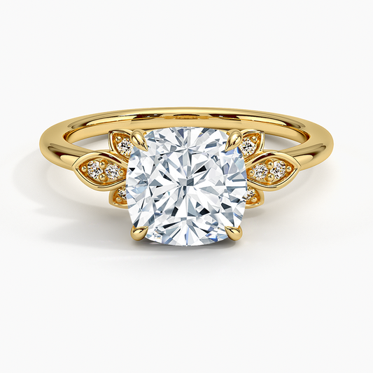 Fiore Diamond Ring - Cushion Cut Center Stone