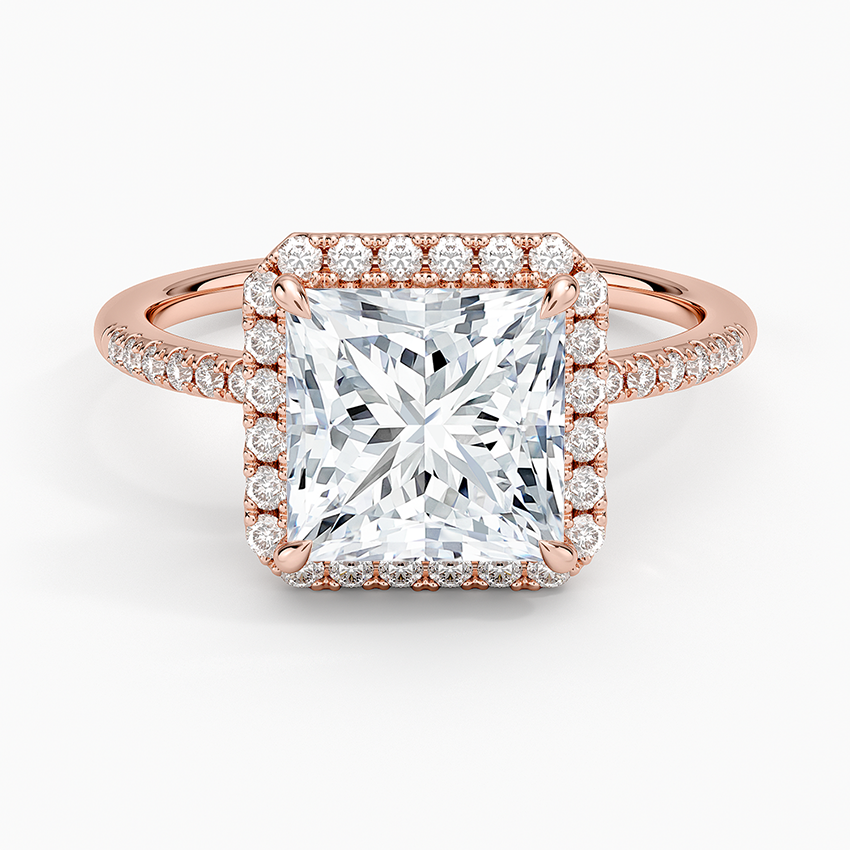 Cambria Halo Diamond Ring - Princess Cut Center Stone
