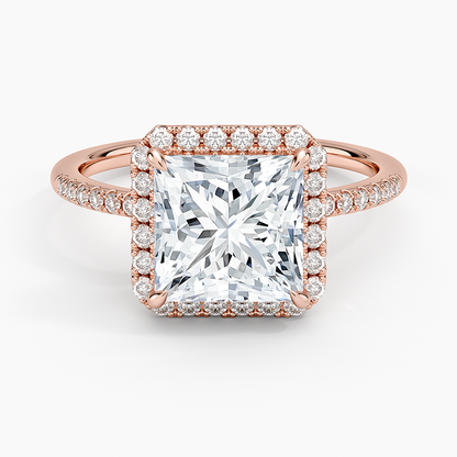 Cambria Halo Diamond Ring - Princess Cut Center Stone