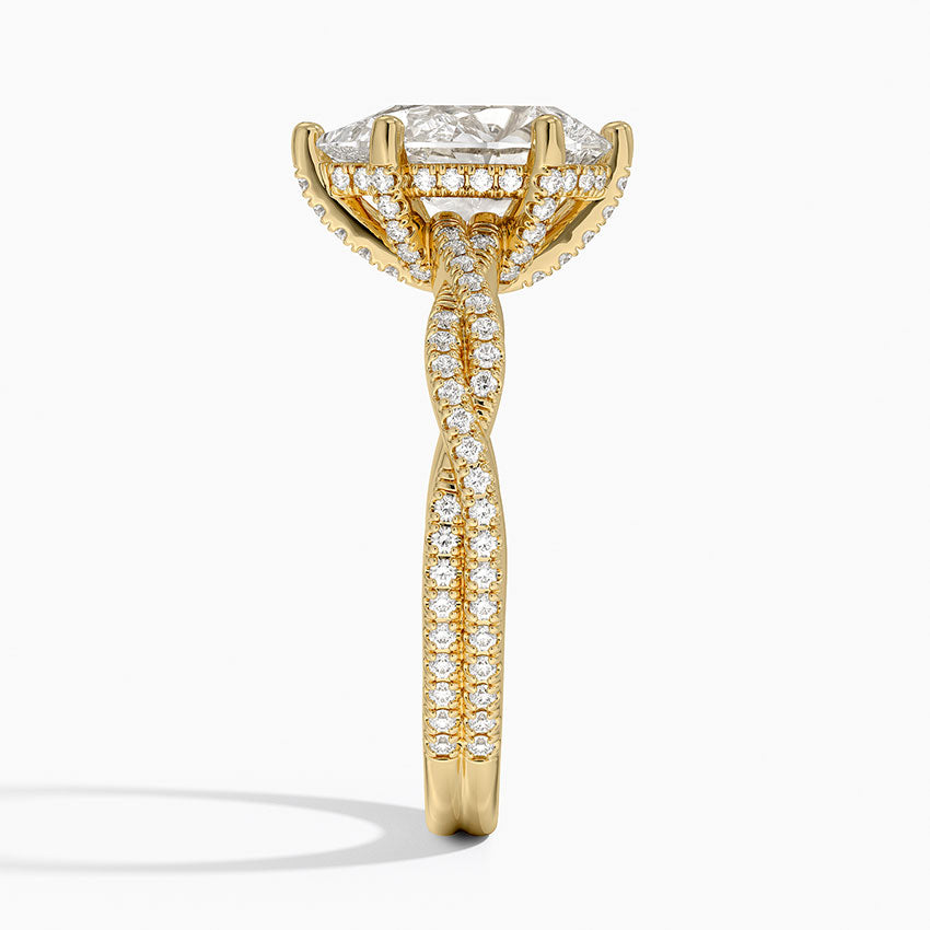 Adorned Luxe Petite Twisted Vine Diamond Ring - Pear Center Stone