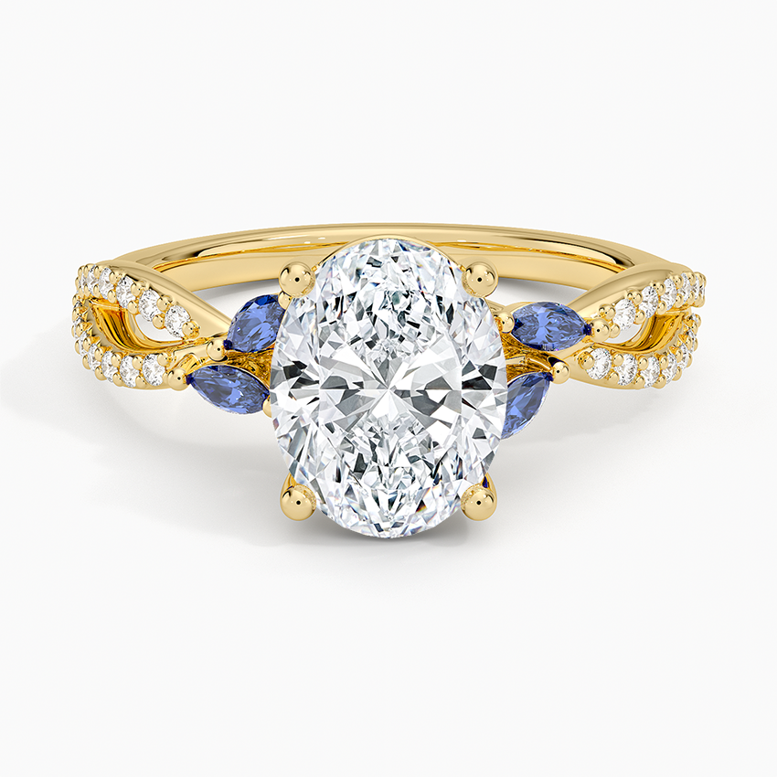 Luxe Willow Sapphire and Diamond Ring (1/8 ct. tw.) - Oval Center Stone