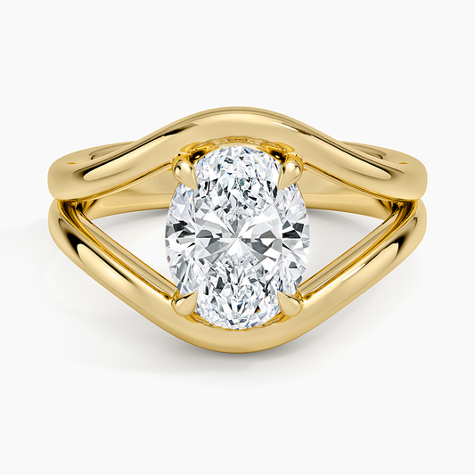 Frame Solitaire Ring - Oval Center Stone