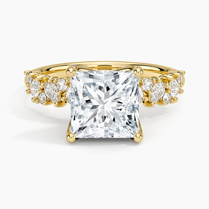 Olivetta Diamond Ring - Princess Cut Center Stone
