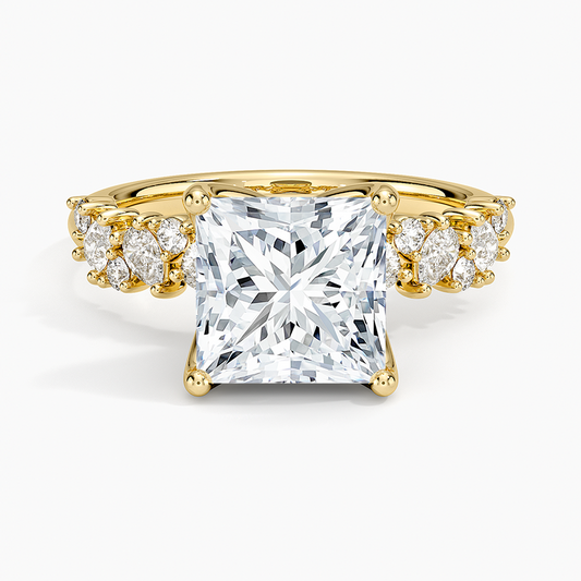 Olivetta Diamond Ring - Princess Cut Center Stone