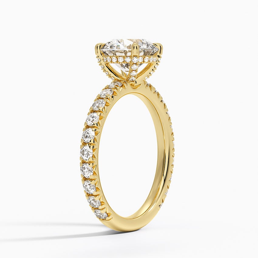 Olympia Three-Quarter Coverage Diamond Ring - Round Center Stone