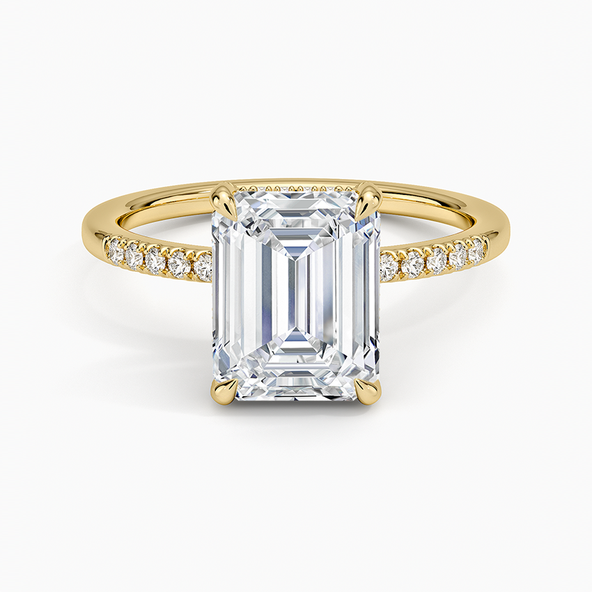 Viviana One-Quarter Coverage Diamond Ring - Emerald Cut Center Stone