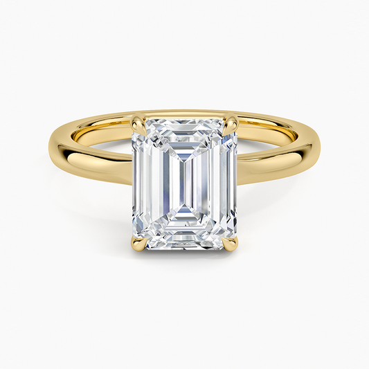 Alice Solitaire Ring - Emerald Cut Center Stone