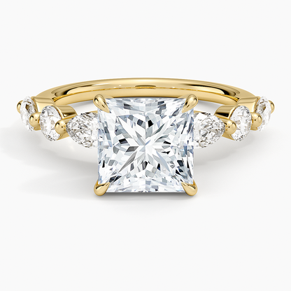 Grand Versailles Diamond Ring - Princess Cut Center Stone