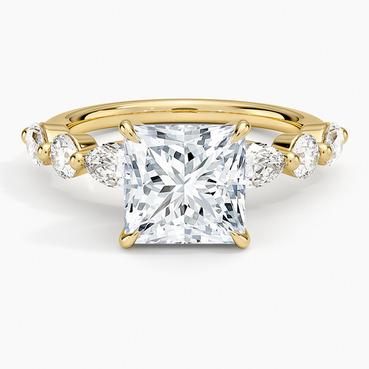 Grand Versailles Diamond Ring - Princess Cut Center Stone