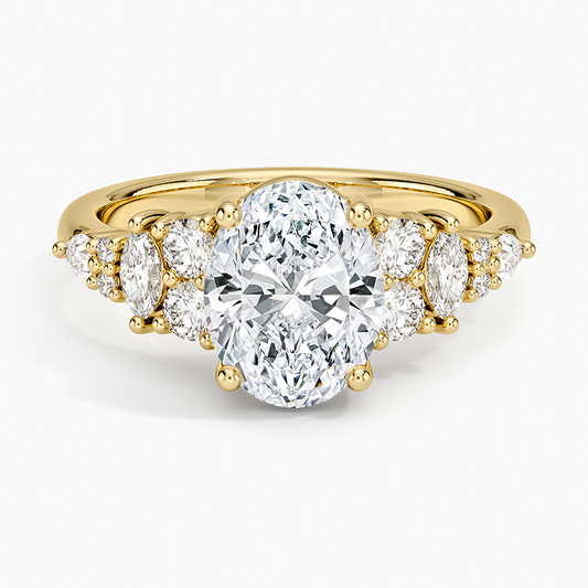 Jacqueline Diamond Ring - Oval Center Stone