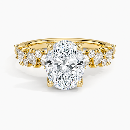 Olivetta Diamond Ring - Oval Cut Center Stone