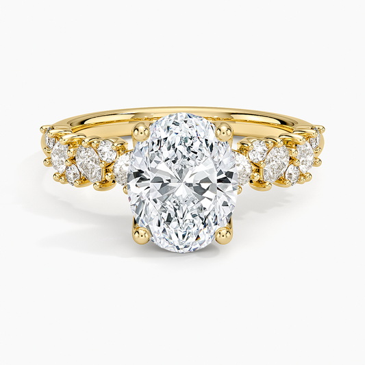Olivetta Diamond Ring - Oval Cut Center Stone