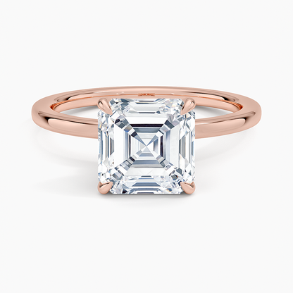 Secret Halo 1.5mm Diamond Ring - Asscher Cut Center Stone