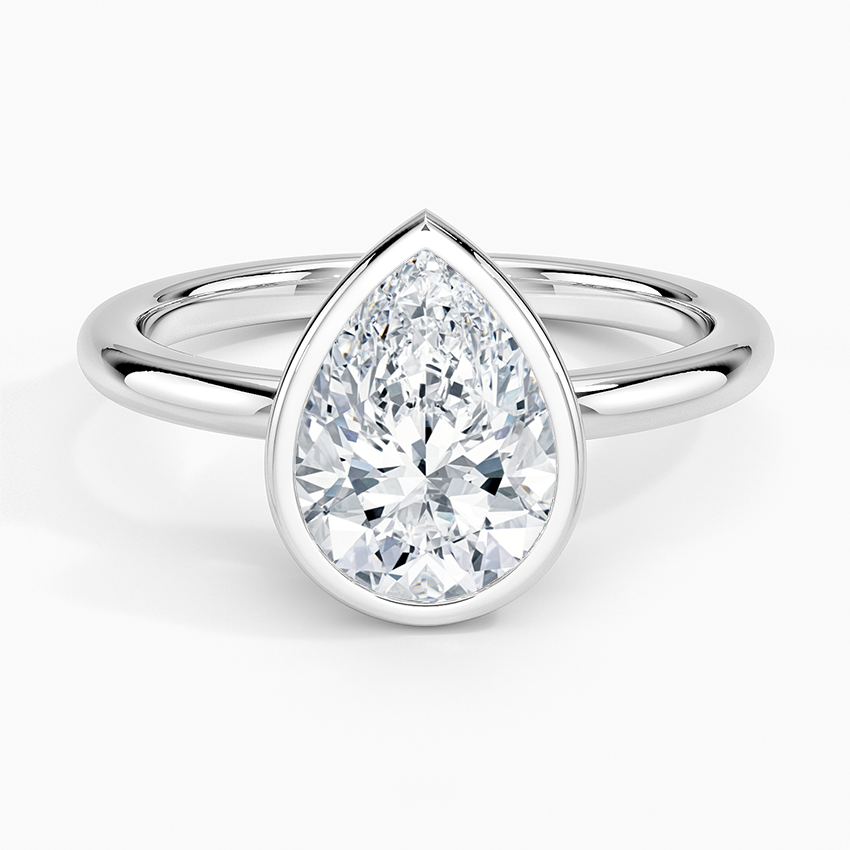 Julietta Bezel Solitaire Ring - Pear Center Stone