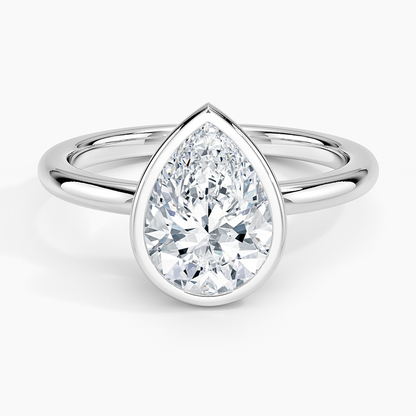 Julietta Bezel Solitaire Ring - Pear Center Stone