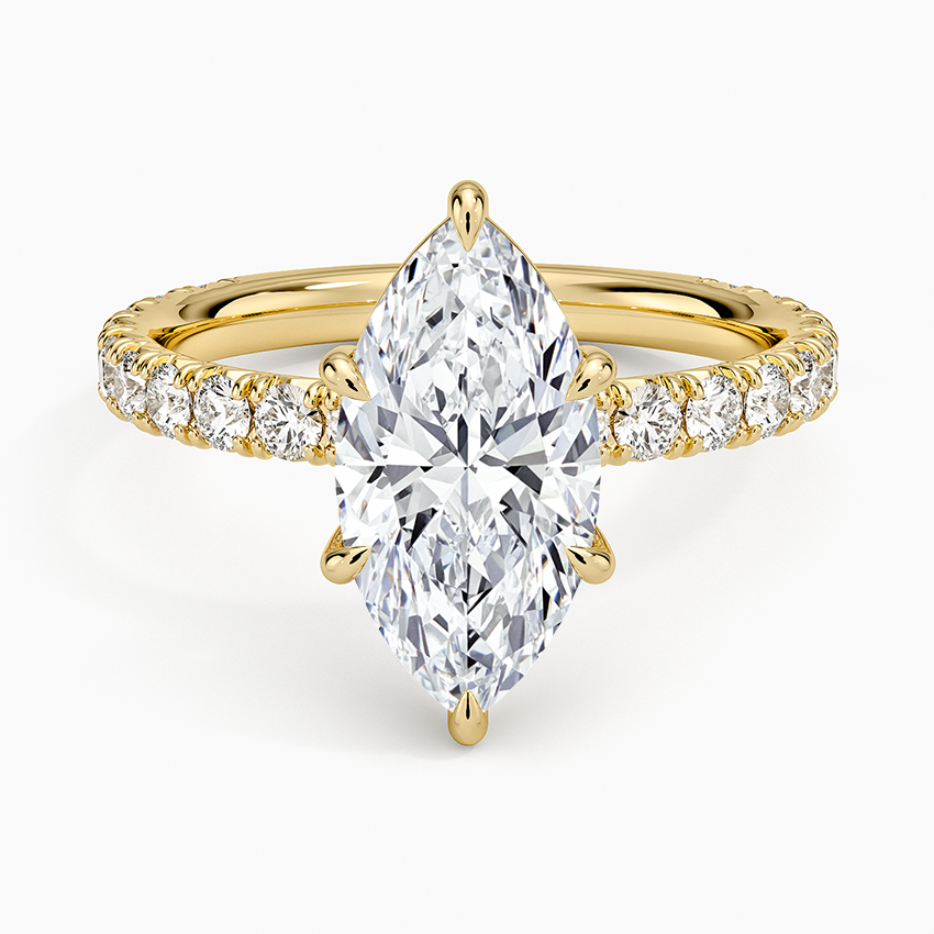 Luxe French Pavé Perfect Fit Diamond Ring (1/2 ct. tw.) - Marquise Cut Center Stone
