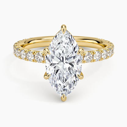 Luxe French Pavé Perfect Fit Diamond Ring (1/2 ct. tw.) - Marquise Cut Center Stone