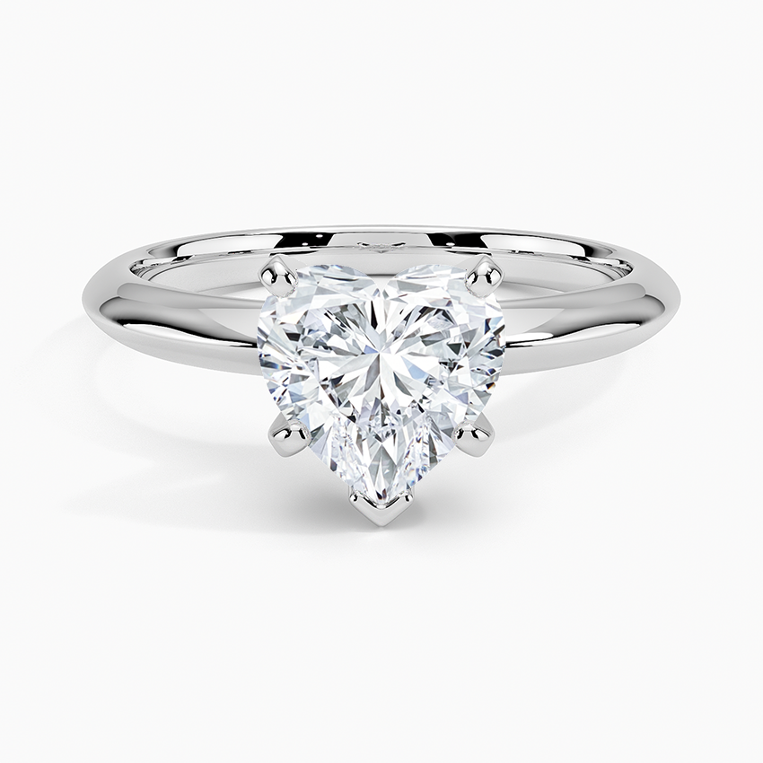 Classic Six-Prong Solitaire Ring - Heart Center Stone