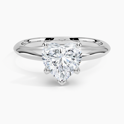 Classic Six-Prong Solitaire Ring - Heart Center Stone