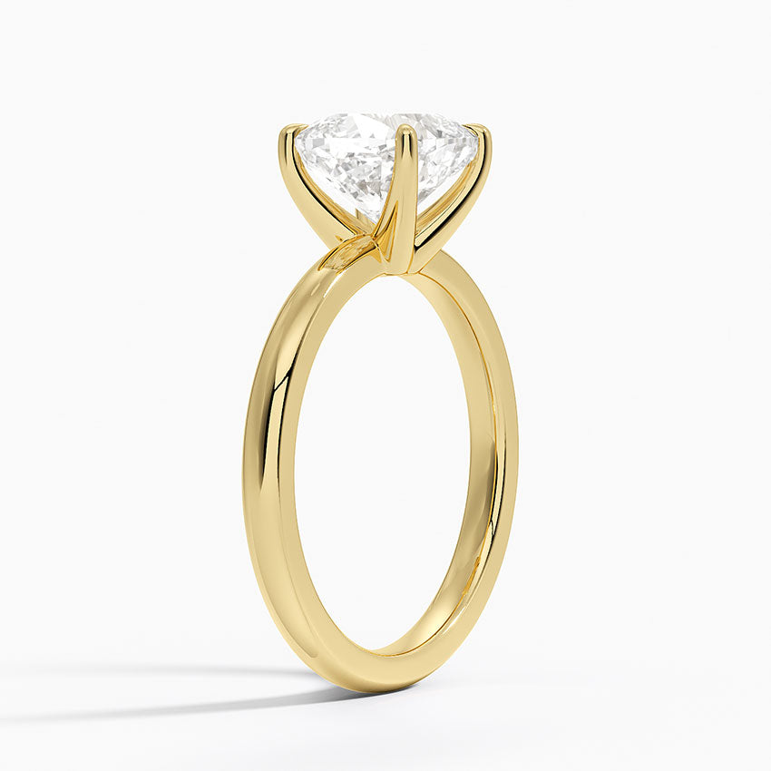 Fairmined 2mm Solitaire Ring - Cushion Cut Center Stone