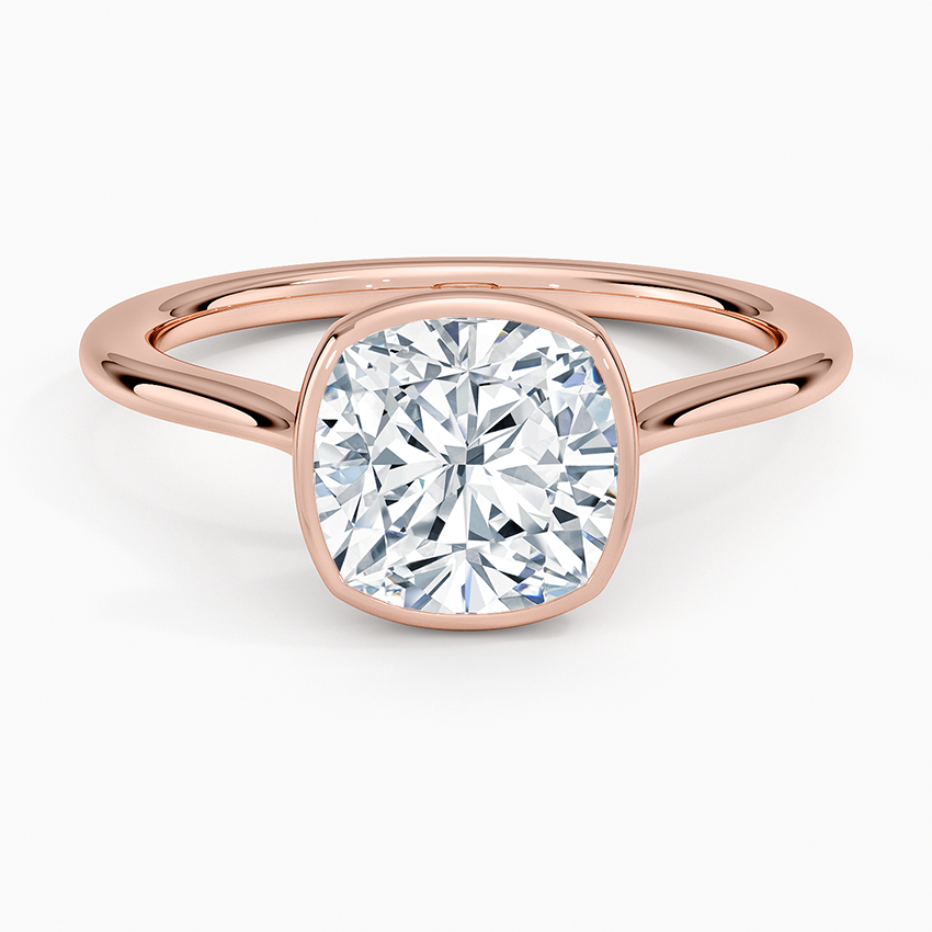 Petite Luna 1.5mm Bezel Ring - Cushion Cut Center Stone