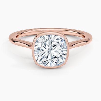 Petite Luna 1.5mm Bezel Ring - Cushion Cut Center Stone