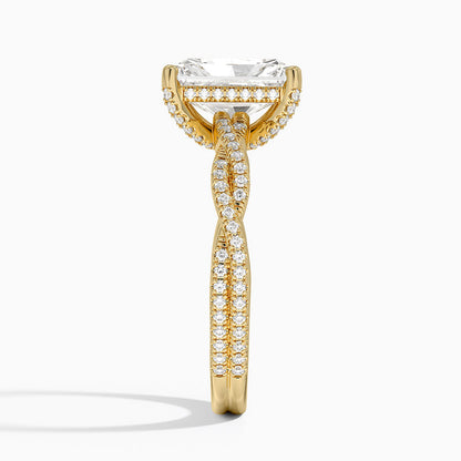 Adorned Luxe Petite Twisted Vine Diamond Ring - Radiant Cut Center Stone