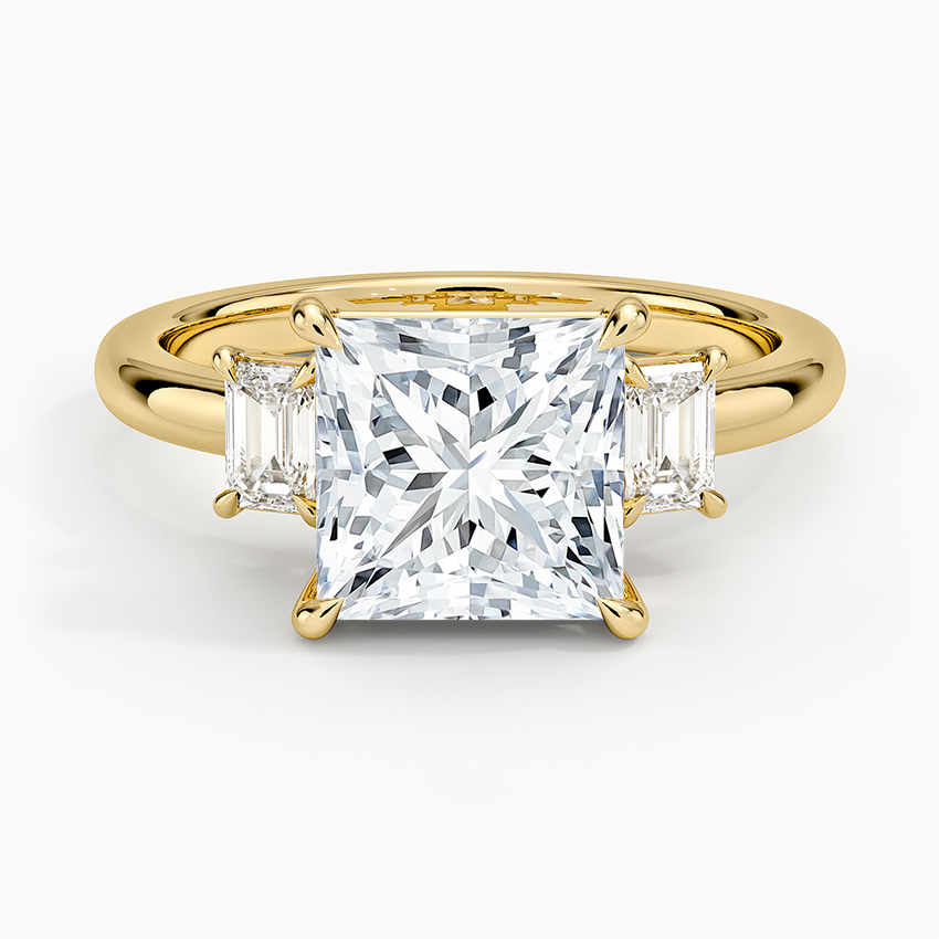 Petite Rhiannon Three Stone Diamond Ring (1/4 ct. tw.) - Princess Cut Center Stone