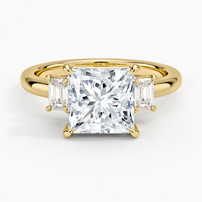 Petite Rhiannon Three Stone Diamond Ring (1/4 ct. tw.) - Princess Cut Center Stone