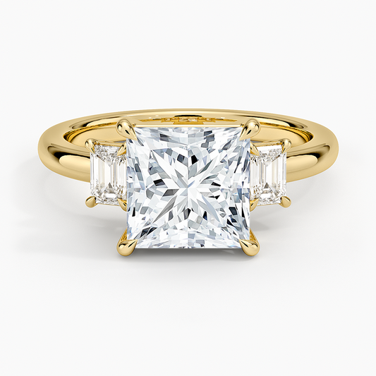Petite Rhiannon Three Stone Diamond Ring (1/4 ct. tw.) - Princess Cut Center Stone