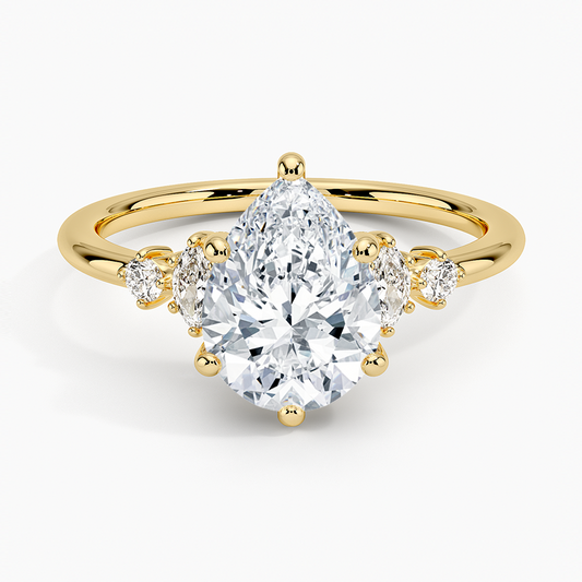 Miroir Diamond Ring - Pear Cut Center Stone