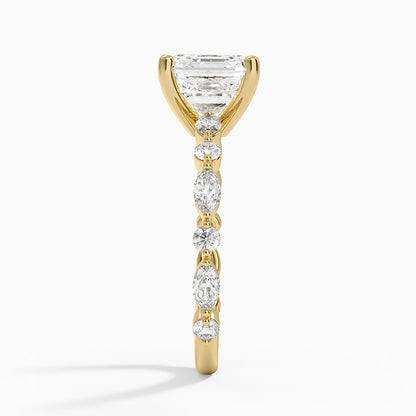 Versailles Three-Quarter Coverage Diamond Ring (1/2 ct. tw.) - Asscher Cut Center Stone