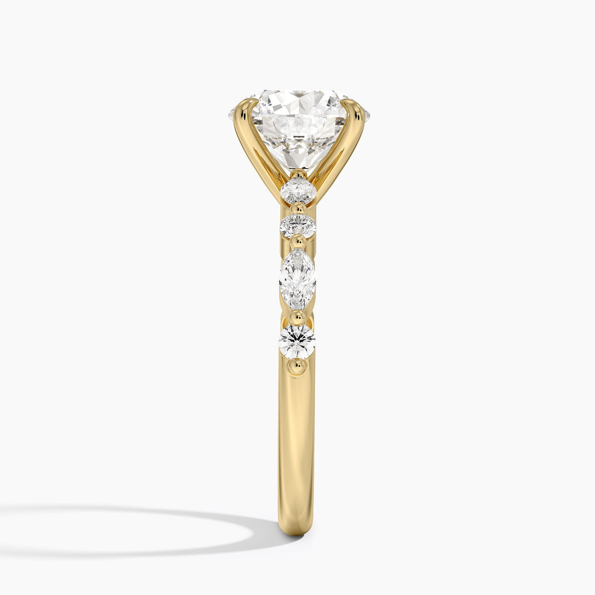 Versailles Half Coverage Diamond Ring (1/3 ct. tw.) - Round Center Stone