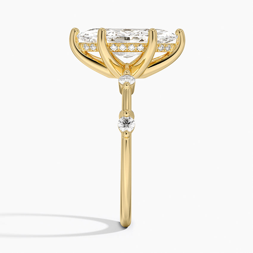 Aimee Hidden Halo Diamond Ring - Marquise Center Stone