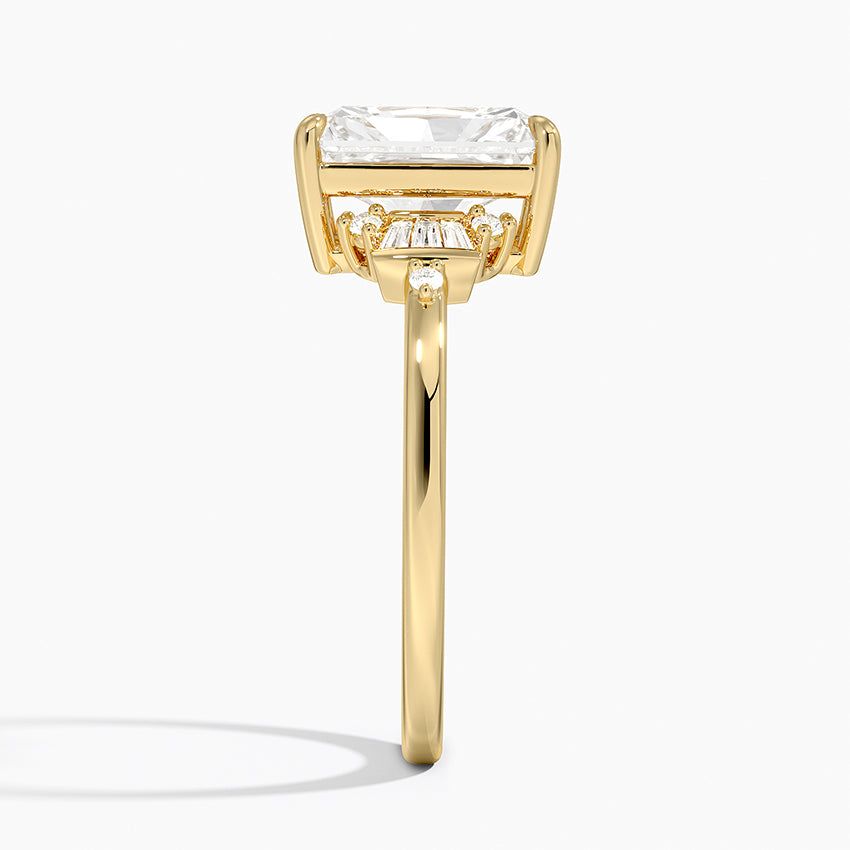 Daphne Art Deco Ring (1/8 ct. tw.) - Radiant Cut Center Stone