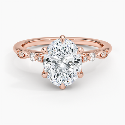 Rochelle Diamond Ring - Oval Center Stone