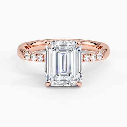Bella Hidden Halo Diamond Ring (1/5 ct. tw.) - Emerald Cut Center Stone
