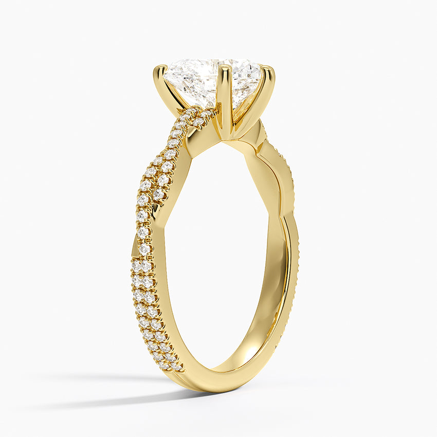 Petite Luxe Twisted Vine Diamond Ring (1/4 ct. tw.) - Heart Center Stone