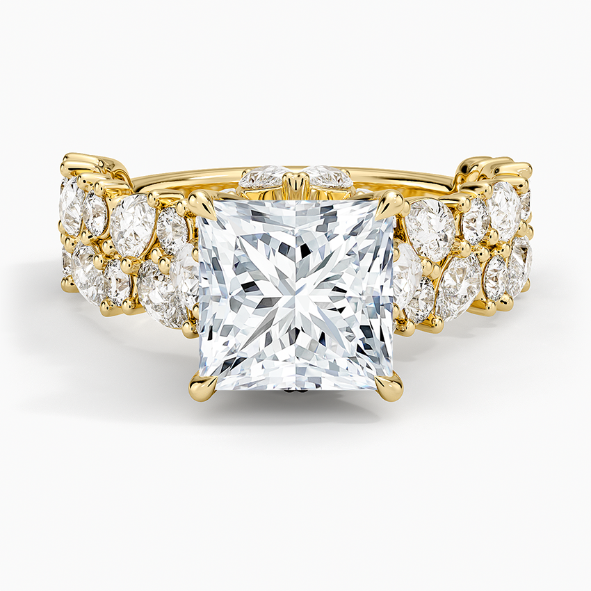 Olivetta Double Row Diamond Ring (2 1/2 ct. tw.) - Princess Cut Center Stone