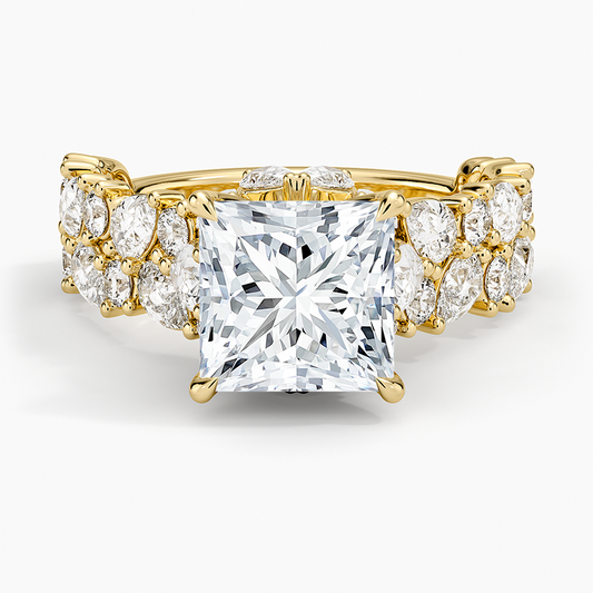 Olivetta Double Row Diamond Ring (2 1/2 ct. tw.) - Princess Cut Center Stone