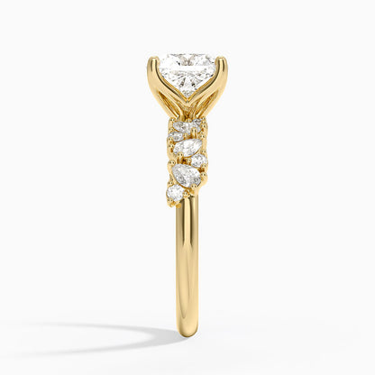 Olivetta Diamond Ring - Cushion Cut Center Stone