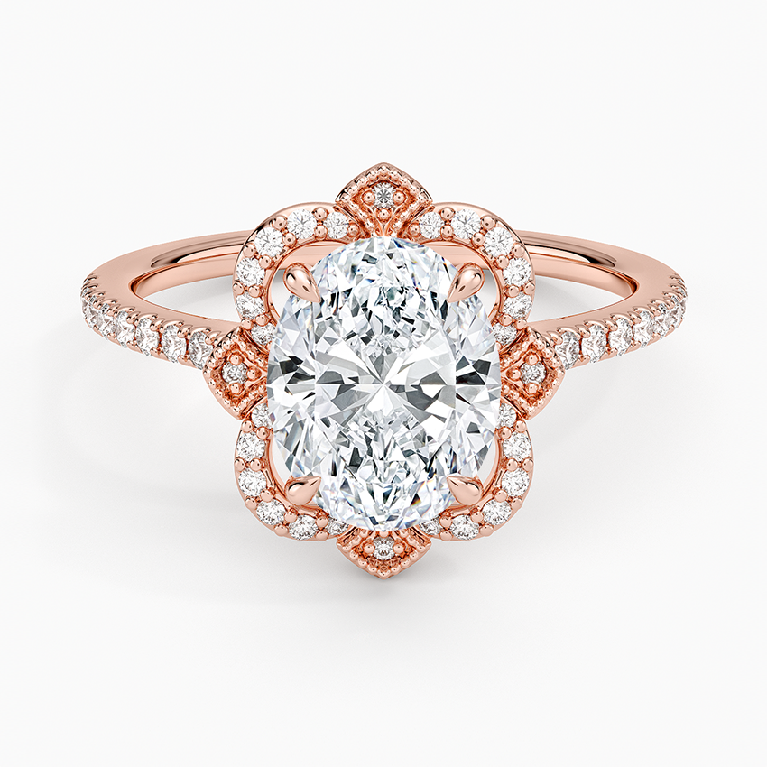 Reina Halo Diamond Ring - Oval Center Stone
