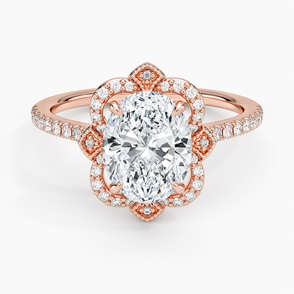 Reina Halo Diamond Ring - Oval Center Stone