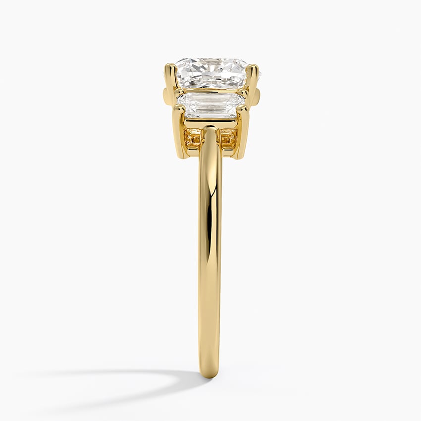 Luxe Rhiannon Three Stone Diamond Ring (3/4 ct. tw.) - Cushion Cut Center Stone